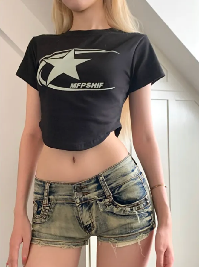 Vintage Star Graphic Crop Top