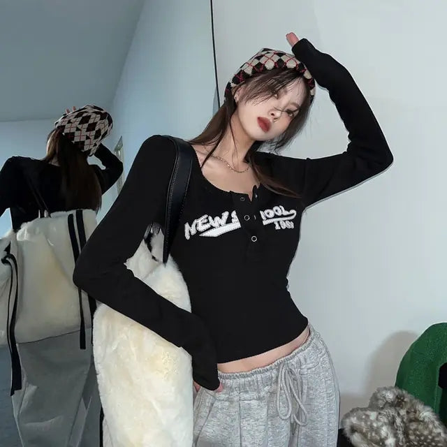 Retro Graffiti Print Top