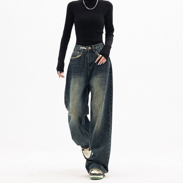 High Waist Washed Jeans