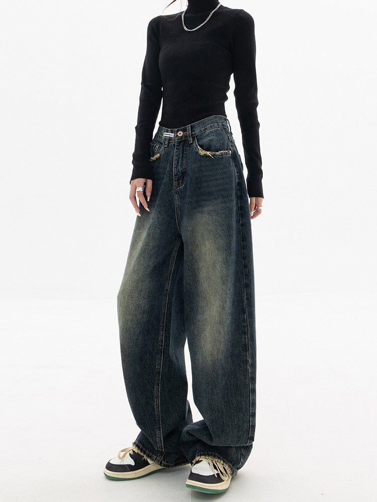 High Waist Washed Jeans