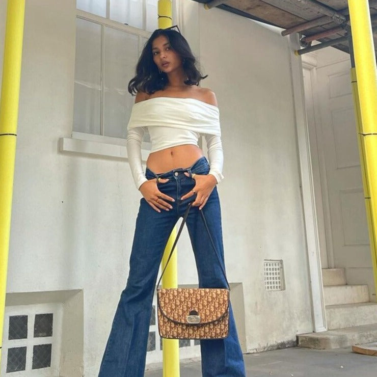 Off-shoulder T-shirt