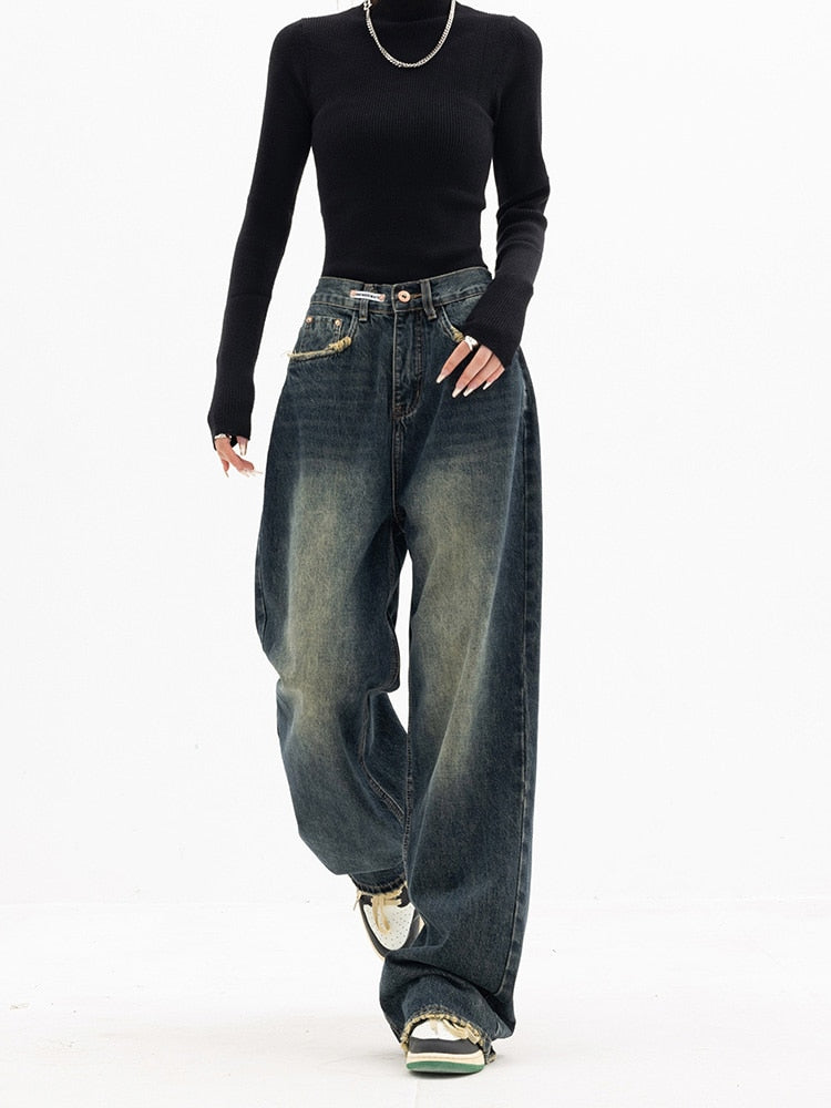 High Waist Washed Jeans