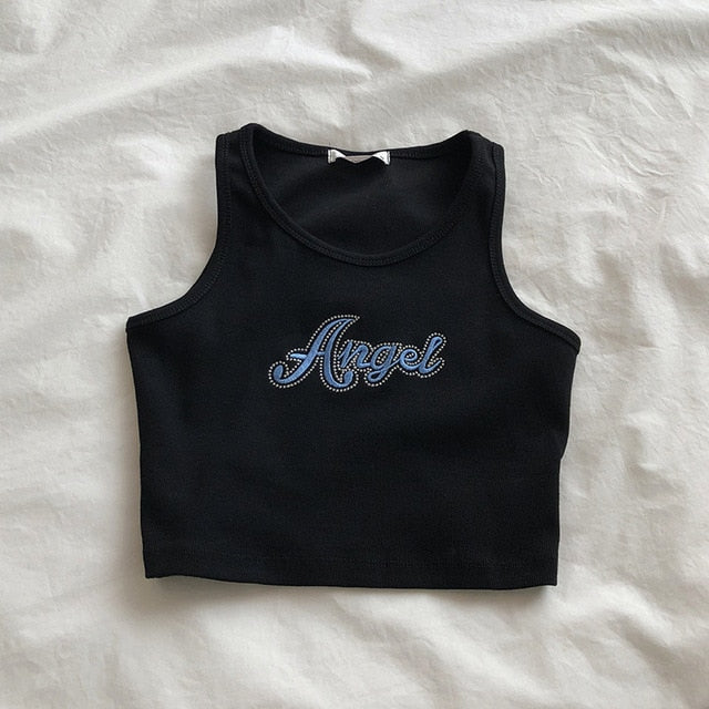 Embroided High Waist Crop Top
