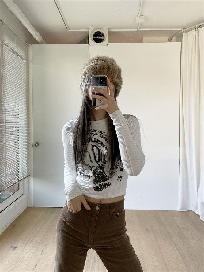 Graphic Long Sleeve Streetwear Top