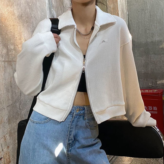 Cropped Zipper Sweater