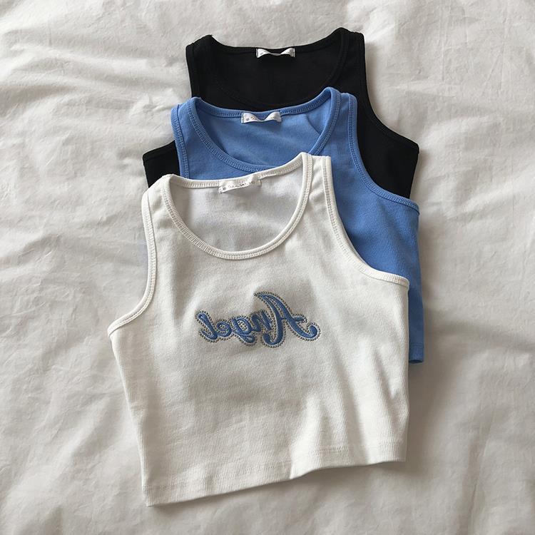 Embroided High Waist Crop Top