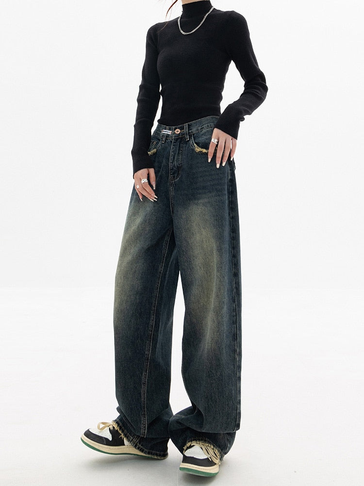 High Waist Washed Jeans