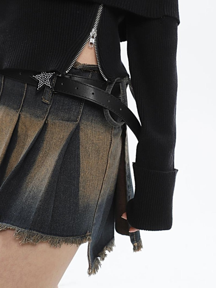 Vintage Women Washed Skirt