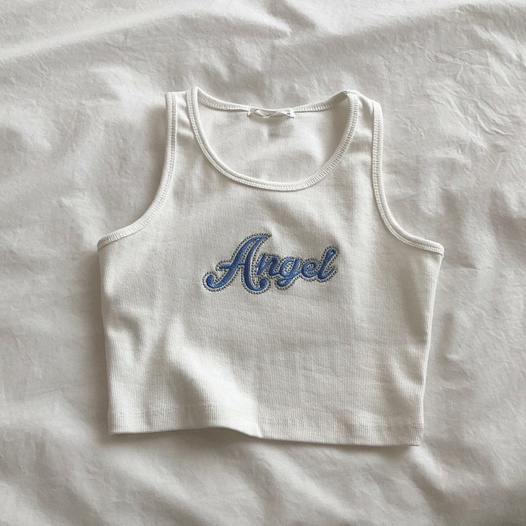 Embroided High Waist Crop Top