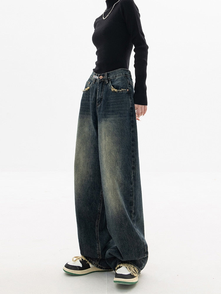 High Waist Washed Jeans