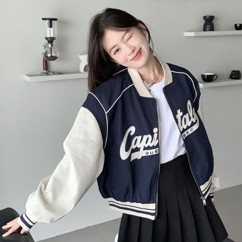 Cropped Baseball Jacket