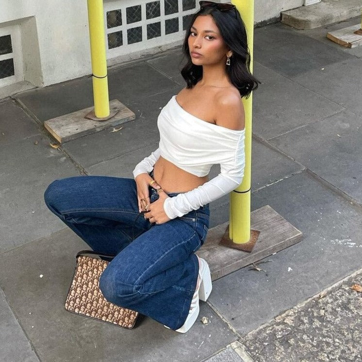 Off-shoulder T-shirt