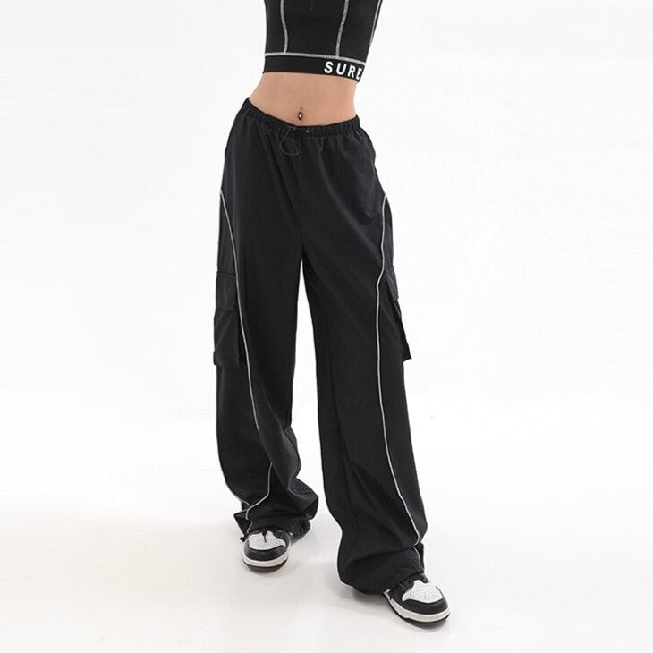 Oversize Black Techwear Cargos